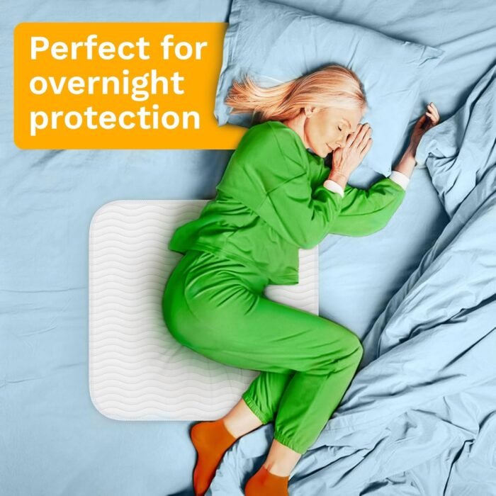 GREEN LIFESTYLE Washable Underpads - Large Bed Pads for use as Incontinence Bed Pads, Reusable Pet Pads, Great for Dogs, Cats, Bunny, Seniors Bed Pad (Pack of 4 - 34x36)