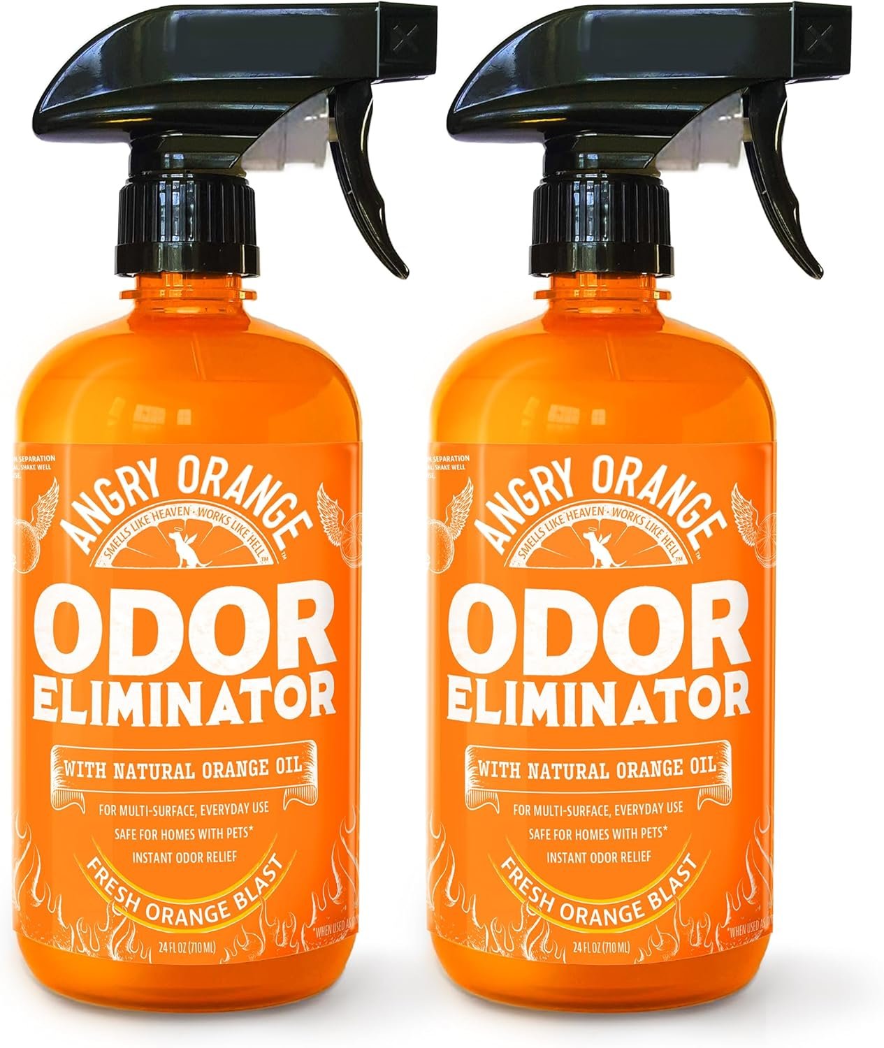 ANGRY ORANGE Pet Odor Eliminator for Dog Urine and Smells – Citrus – 24 oz – Value 2 Pack