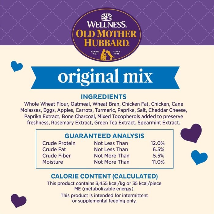 Wellness Old Mother Hubbard Original Mix Dog Biscuits, Natural, Training Treats, Four Flavors, Small Size, (6 Pound Bag)