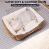 Small Dog Bed for Small Dogs, Cat Beds for Indoor Cats Washable, Rectangle Dog Bed, Warming Soft Calming Sleeping Puppy Bed Durable Pet Bed with Anti-Slip Bottom (20 inch, Coffee) - Image 3