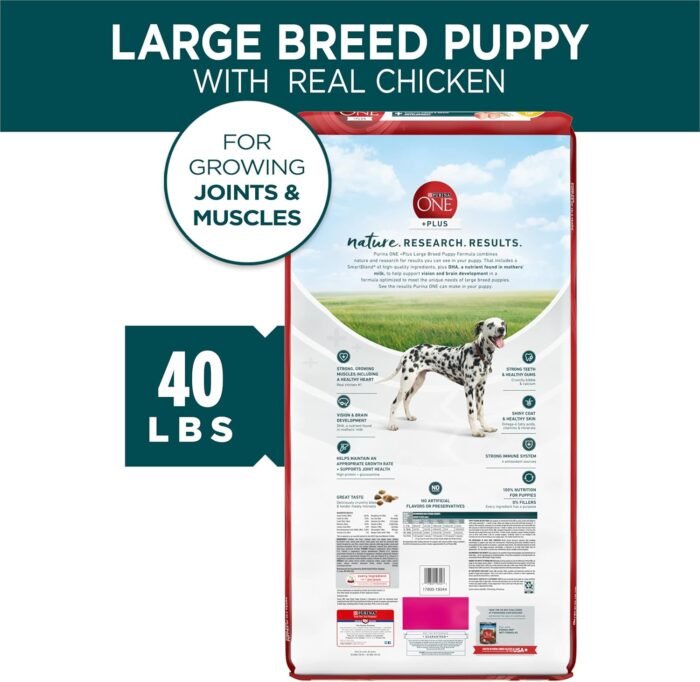 Purina ONE Plus Large Breed Puppy Food Dry Formula - 40 Lb. Bag.