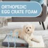 OhGeni 30 Inch Orthopedic Waterproof & Machine Washable Dog Bed for Small Medium Pets, 20D Egg Crate Foam Stable Support, Non-Slip Bottom and Removable Cover, Tear-Resistant Invisible Zipper(Gray) - Image 2