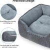 MIXJOY Dog Bed for Large Medium Small Dogs, Rectangle Washable Sleeping Orthopedic Pet Sofa Bed, Soft Calming Cat/Puppy Beds for Indoor Cats, Anti-Slip Bottom with Multiple Size (20'', Grey)