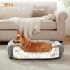 SIWA MARY Rectangle Dog Bed for Small Medium Dogs, Calming Dog Bed Small Size Dog, Orthopedic Dog Sofa Bed, Washable Soft Calming Sleeping Dog Soft Puppy Bed, Anti-Slip Bottom, Grey, S (20"x 19"x 6") - Image 6
