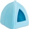 Cat House - Indoor Bed with Removable Foam Cushion - Pet Tent for Puppies, Rabbits, Guinea Pigs, Hedgehogs, and Other Small Animals by PETMAKER (Blue)