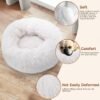 Dog & Cat Bed 2 Pack, 20'' Cat Beds for Indoor Cats, Calming Donut Bed for Puppy and Kitten, Washable Round Fluffy Pet Bed for Small Medium Dogs and Cats (Grey&White) - Image 5