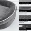 OhGeni Orthopedic Dog Bed Couch for Large Sized Pets with Egg Foam Support, Four-Sided Bolster Cushions, Soft Tear-Resistant Fabric, and Removable Machine Washable Plush Cover 35-Inch (Gray) - Image 7