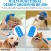Comotech 3PCS Dog Bath Brush | Dog Shampoo Brush | Dog Scrubber for Bath | Dog Bath Brush Scrubber | Dog Shower/Washing Brush with Adjustable Ring Handle for Short & Long Hair (Blue Blue Blue) - Image 5