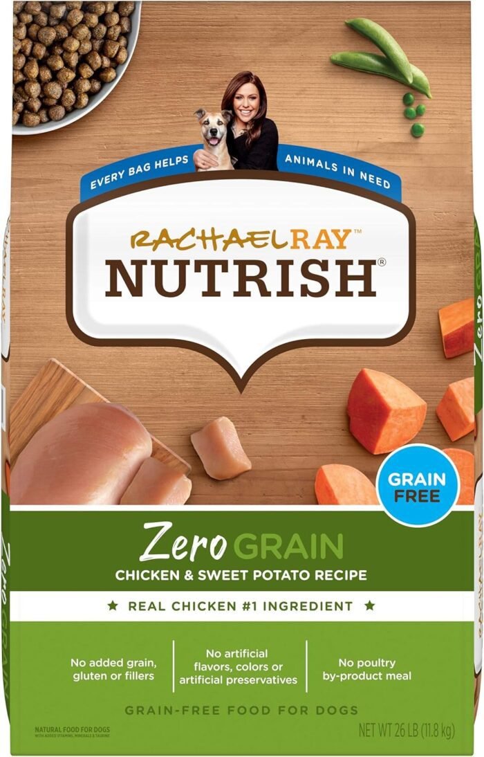 Rachael Ray Nutrish Zero Grain Dry Dog Food, Chicken & Sweet Potato Recipe, 26 Pounds
