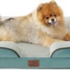 Bedsure Small Orthopedic Dog Bed - Washable Bolster Dog Sofa Beds for Small Dogs, Supportive Foam Pet Couch Bed with Removable Washable Cover, Waterproof Lining and Nonskid Bottom Couch, Washed Blue