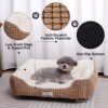 Small Dog Bed for Small Dogs, Cat Beds for Indoor Cats Washable, Rectangle Dog Bed, Warming Soft Calming Sleeping Puppy Bed Durable Pet Bed with Anti-Slip Bottom (20 inch, Coffee) - Image 4