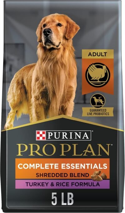 Purina Pro Plan Complete Essentials Shredded Blend Turkey and Rice Dog Food Dry Formula with Probiotics for Dogs - 5 lb. Bag