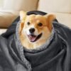 Waterproof Pet Blanket, Liquid Pee Proof Dog Blanket for Sofa Bed Couch, Reversible Sherpa Fleece Furniture Protector Cover for Small Medium Large Dogs Cats, Dark Gray Large（65" x 57"） - Image 6