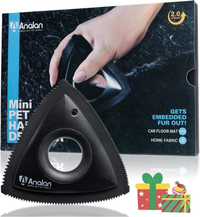 Analan Mini Pet Hair Remover for Car Detailing Supplies, Carpet Dog Hair Remover for Car Interior, Triangle Dog Hair Remover for Auto Detailing, Couch, Furniture, Lint, Carpet(Multi-Color)