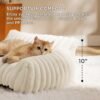 Bedsure Cute Couch for Pets - Fluffy Cat Sofa with Premium Soft Corduroy Fleece, Fuzzy Couch Bed with Removable Washable Cover, Supportive Cat Chair for Indoor Cats, 24inch, Cream - Image 3