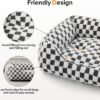JOEJOY Dog Beds for Small Dogs -Cute Cat Beds for Indoor Cats Calming Pet Beds, Rectangle Orthopedic Cuddle Puppy Bed with Jacquard Shaggy Plush & Anti Slip Bottom, 20x19x6inches, Grey - Image 5