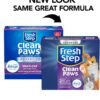 Fresh Step Clean Paws Cat Litter with Febreze Freshness, Advanced Multi Cat Low Tracking Clumping Litter, 37 lbs. (2 x 18.5 lb. Box)