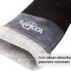 RAPICCA Animal Handling Gloves Bite Proof Double Leather Reinforced Padding Dog,Cat Scratch,Bird Handling Falconry Gloves Grabbing Reptile Squirrel Snake Bite 16in Grey-Black - Image 7