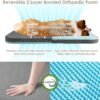 EHEYCIGA Foldable Human Dog Bed for Adult, Orthopedic Memory Foam Dog Bed for Humans, Waterproof Human Dog Bed for People, Faux Fur Human Sized Dog Bed, Dark Grey, 72"x44"x11"