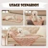 1 Pack 3 Blankets Super Soft Fluffy Premium Fleece Pet Blanket Flannel Throw for Dog Puppy Cat Paw Brown/Pink/White Small(23x16 inch) - Image 4