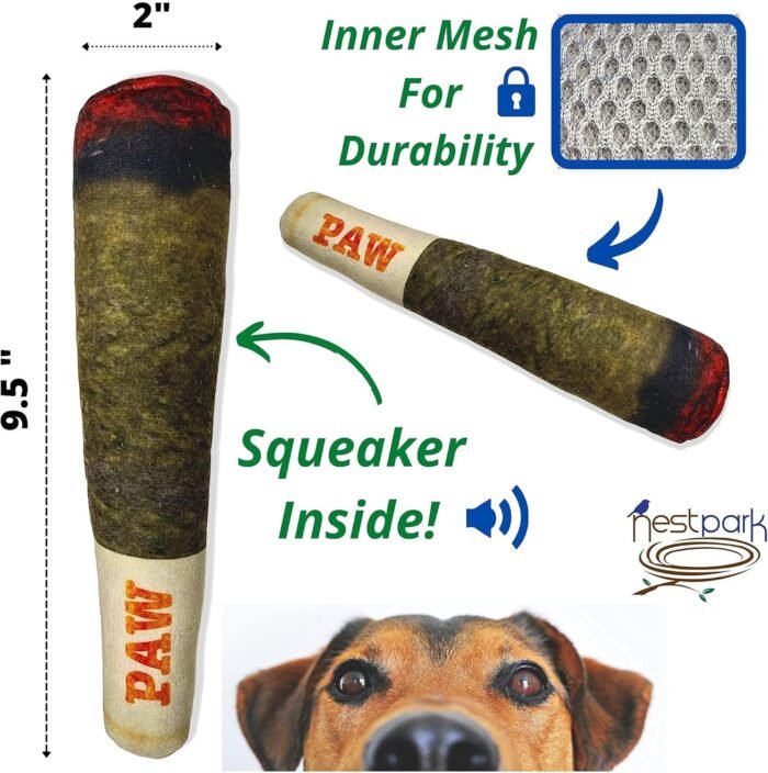 Doggy Doobie - Funny Dog Toys - Plush Squeaky Toys for Medium, Small and Large - Cool Stuffed Cute Gifts for Dog Birthday