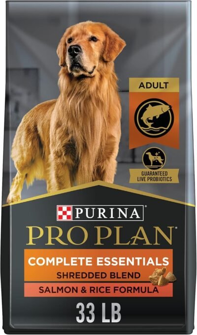 Purina Pro Plan Complete Essentials Shredded Blend Salmon and Rice Dog Food Dry Formula with Probiotics for Dogs - 33 lb. Bag