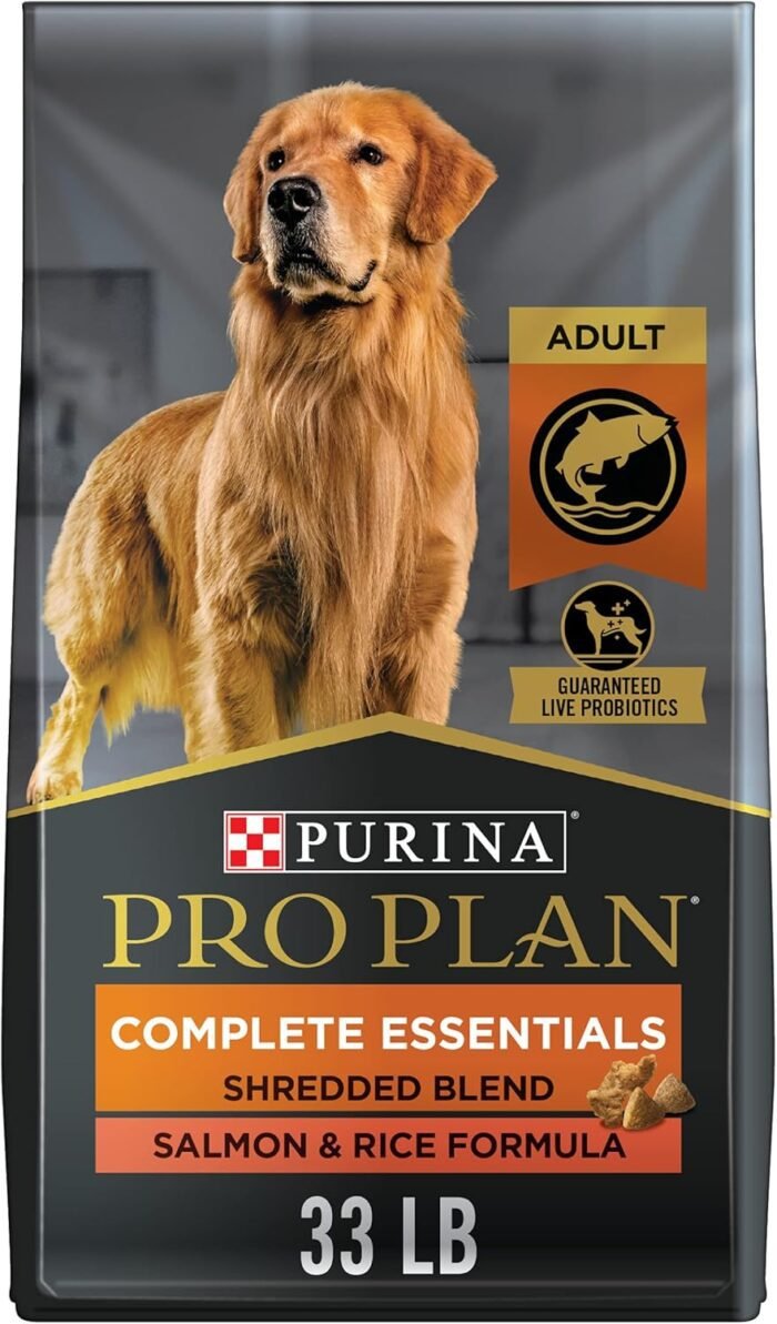 Purina Pro Plan Complete Essentials Shredded Blend Salmon and Rice Dog Food Dry Formula with Probiotics for Dogs - 33 lb. Bag