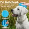 2PCS Dog Bath Brush Set | Adjustable Handle Dog Scrubber for Shampooing, Deshedding & Massaging, Suitable for Pets (Green Blue) - Image 4