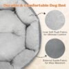 Nobleza Dog Bed Medium Size Dog, Plush Anti Anxiety Donut Round Orthopedic Dog Bed for Sleeping, Supportive Washable Calming Warming Soft Non-Slip Cat Beds for Indoor Cats Washable, 28in, Light Grey