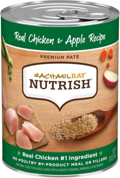 Rachael Ray Nutrish Premium Pate Real Chicken & Apple Recipe Wet Dog Food, 13 oz. Can (Pack of 12)