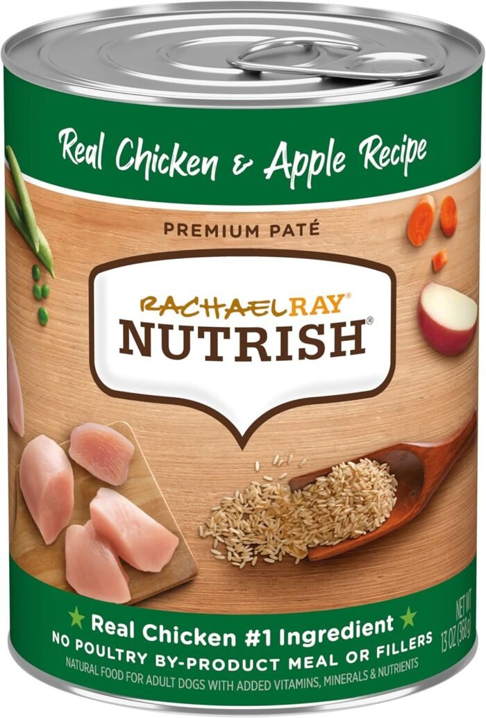 Rachael Ray Nutrish Premium Pate Real Chicken & Apple Recipe Wet Dog Food, 13 oz. Can (Pack of 12)