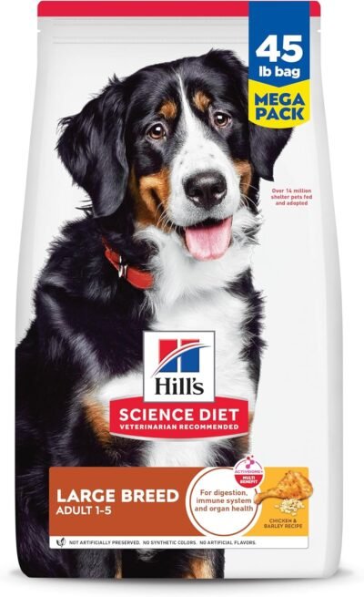 Hill's Science Diet Large Breed, Adult 1-5, Large Breed Premium Nutrition, Dry Dog Food, Chicken & Barley, 45 lb Bag