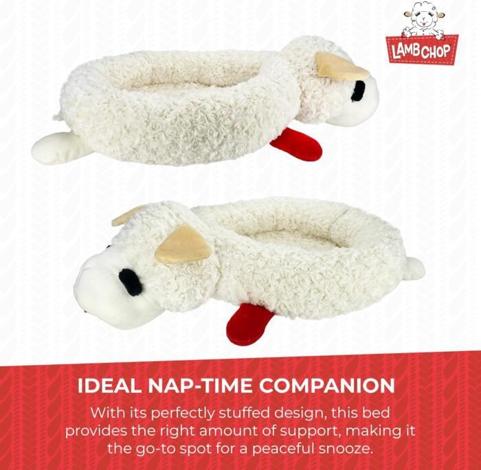 Multipet Lamb Chop Bed for Dogs, White, 27.0" L x 18.5" W x 5.5" Th
