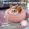 Veehoo Calming Cat Bed & Dog Bed, Anti-Anxiety Donut-Shaped, Plush Faux Fur & Cotton, 20" Pink, Machine Washable, 15 lbs Max Weight - Image 3