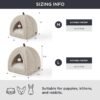 Bedsure Cat Beds for Indoor - 2 in 1 Cat Cave House Tent for Kittens and Small Pets with Removable Washable Cushioned Pillow, Foldable Kitten Hideaway with Non-Slip Bottom, Khaki, 16 inches - Image 2