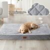 WNPETHOME Orthopedic Dog Beds for Large Dogs, Extra Large Waterproof Dog Bed with Removable Washable Cover & Anti-Slip Bottom, Egg Crate Foam Pet Bed Mat, Multi-Needle Quilting XL Dog Crate Bed - Image 2
