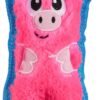 Outward Hound Durablez Tough Plush Squeaky Dog Toy, Pig, Pink, XS