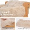 Raised Cat Couch Bed for Indoor Cats, Elevated Dog Sofa Recliner Fluffy Pet Lounge Chair Suitable for Small and Medium Dog, Wooden Cat Furniture(Cat Sofa Khaki) - Image 3