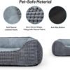 MIXJOY Dog Bed for Large Medium Small Dogs, Rectangle Washable Sleeping Orthopedic Pet Sofa Bed, Soft Calming Cat/Puppy Beds for Indoor Cats, Anti-Slip Bottom with Multiple Size (20'', Grey)