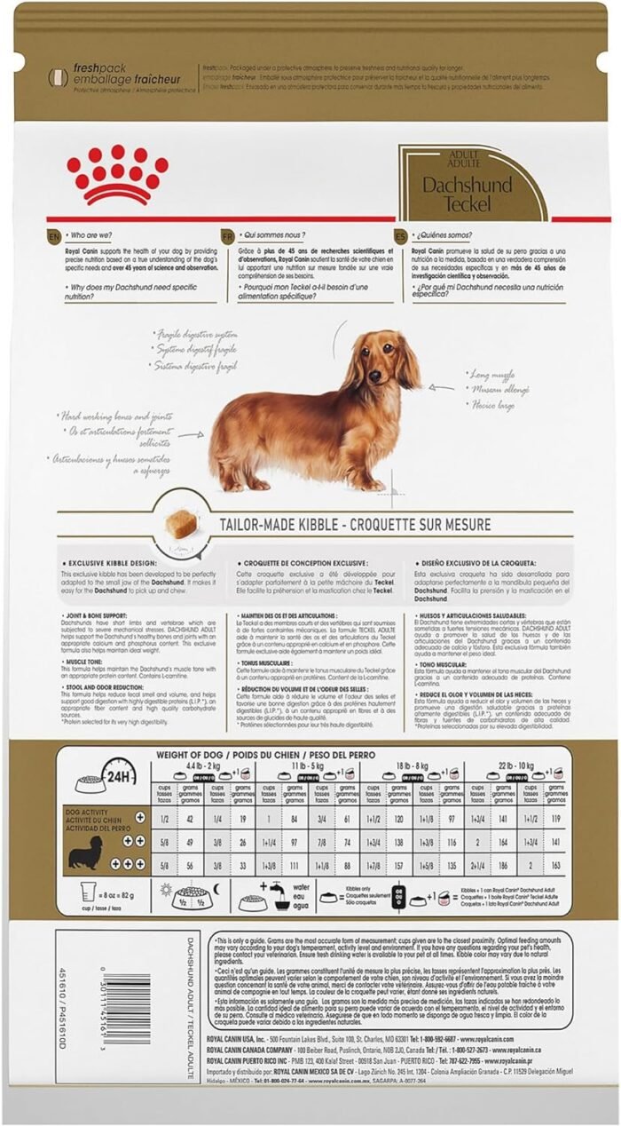 Royal Canin Dachshund Adult Breed Specific Dry Dog Food, 10 Lb bag