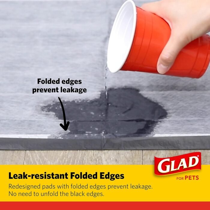 Glad for Pets Black Charcoal Puppy Pads 23" x 23" AllinOne Puppy Potty Training Pads That ABSORB & NEUTRALIZE Urine Instantly New & Improved Quality Puppy Pee Pads, (Pack of 1, 100 Count Total)