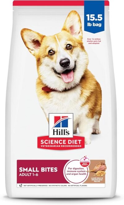 Hill's Science Diet Adult 1-6, Adult 1-6 Premium Nutrition, Small Kibble, Dry Dog Food, Lamb & Brown Rice, 15.5 lb Bag