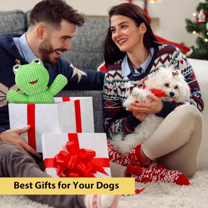 Dog Squeak Toys Durable Plush Dog Toy with Crinkle Paper, Tug of War Pull Toys for Puppies, Interactive Dog Chew Toys for Small, Medium and Large Dogs
