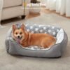 SIWA MARY Rectangle Dog Bed for Small Medium Dogs, Calming Dog Bed Small Size Dog, Orthopedic Dog Sofa Bed, Washable Soft Calming Sleeping Dog Soft Puppy Bed, Anti-Slip Bottom, Grey, S (20"x 19"x 6") - Image 8