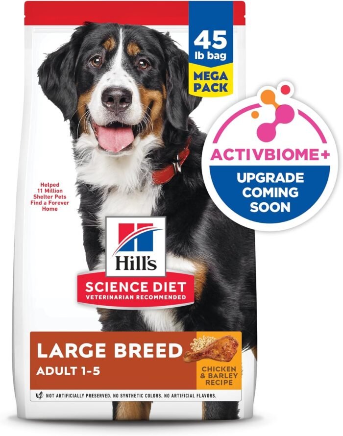 Hill's Science Diet Large Breed, Adult 1-5, Large Breed Premium Nutrition, Dry Dog Food, Chicken & Barley, 45 lb Bag