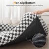 JOEJOY Dog Beds for Small Dogs -Cute Cat Beds for Indoor Cats Calming Pet Beds, Rectangle Orthopedic Cuddle Puppy Bed with Jacquard Shaggy Plush & Anti Slip Bottom, 20x19x6inches, Grey - Image 7