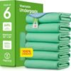 IMPROVIA® Washable Underpads, 34" x 36" (Pack of 6) - Heavy Absorbency Reusable Incontinence Pads for Kids, Adults, Elderly, and Pets - Waterproof Protective Pad for Bed, Couch, Sofa, Furniture, Floor