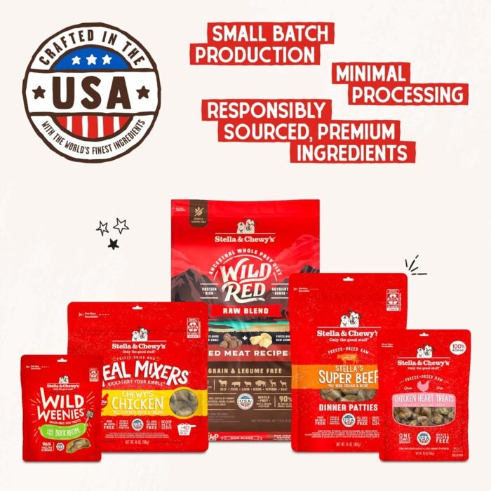 Stella & Chewy's Freeze Dried Raw Dinner Patties – Grain Free Dog Food, Protein Rich Duck Duck Goose Recipe – 25 oz Bag
