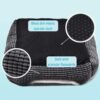 Dog Beds for Small Dogs, Cute Cat Beds for Indoor Cats, Super Soft Washable Cat Bed with Anti-Slip & Water-Resistant Bottom, Luxury Durable Kitten Bed and Puppy Bed, Square Grey Animal Pet Beds - Image 4