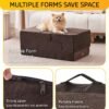 Dog Stairs for High Bed, Extra Wide Dog Steps for Bed Couch Sofa, 35D Foam Pet Steps for Small Dogs and Cats, Pet Stairs 2 in 1 with Non-Slip Bottom Brown, 5 Steps - Image 5